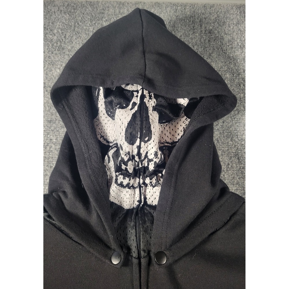 Sons of Anarchy SAMCRO Skull Mask Zip Up Hoodie Black 3XL Reaper Graphic 2015